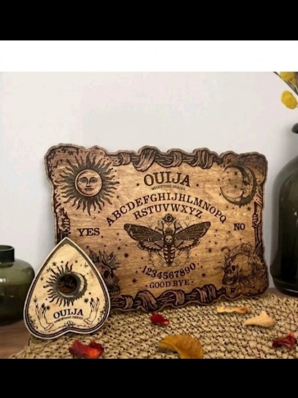 Rare vintage Ouija Board with Planchette, Divination Board, Talkin board
